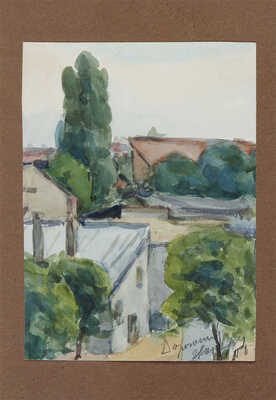 Дульский Пётр Максимилианович. Над крышами Казани (на оборотной стороне пейзаж)